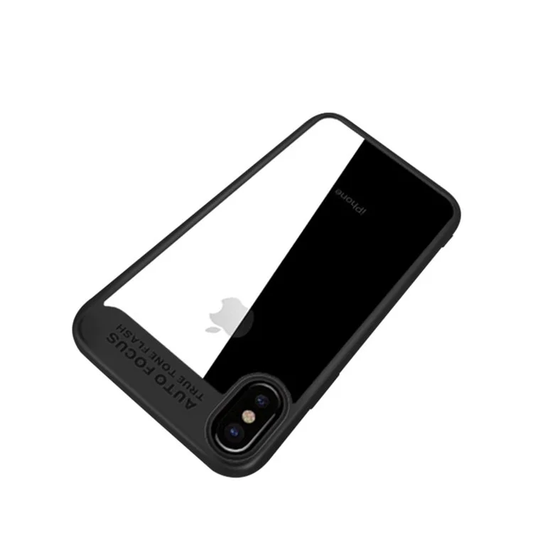 NXE Grace Series Clear Acrylic Back + TPU Hybrid Mobile Phone Case for iPhone X - Black