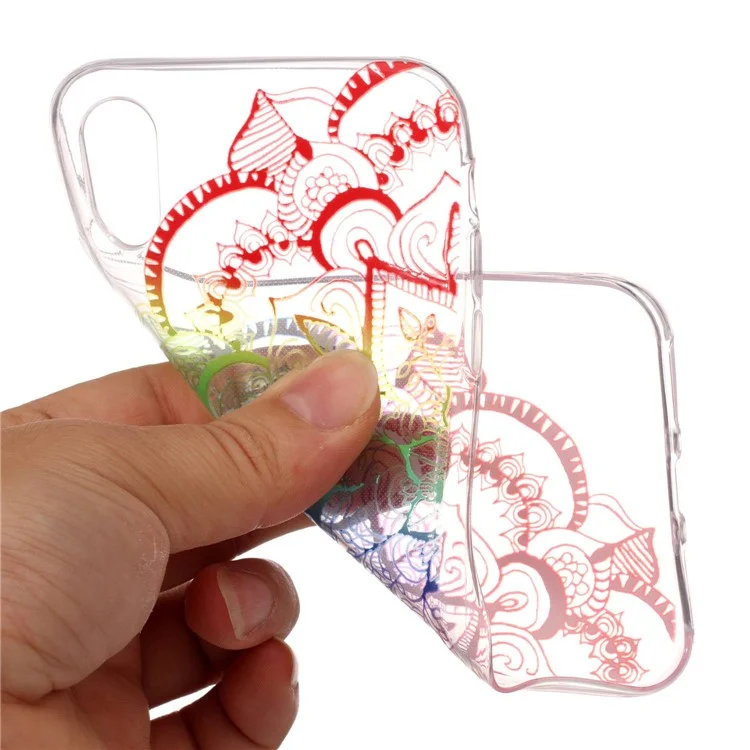 Pattern Printing Embossed TPU Case for iPhone X - Colorized Flower