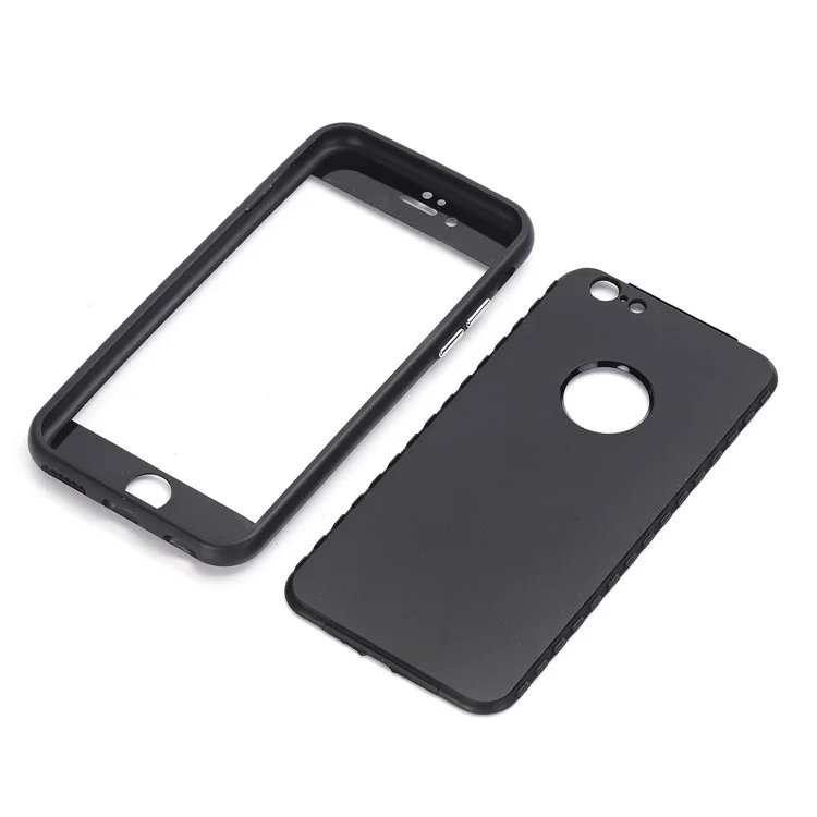 Flexible TPU 360 Degree Full Protection Phone Cover for iPhone 6s / 6 - Black