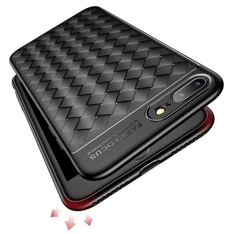 USAMS Woven Texture Heat Dissipation TPU Back Case for iPhone 8/7 4.7 inch - Black