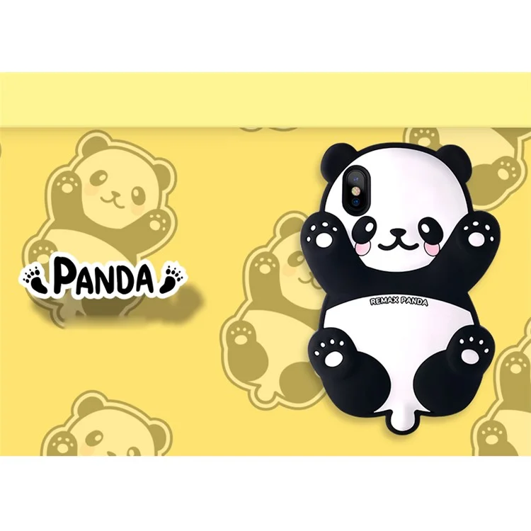 REMAX Cool Play Series 3D Silicone Phone Case for iPhone X/10 with Wrist Strap - Panda