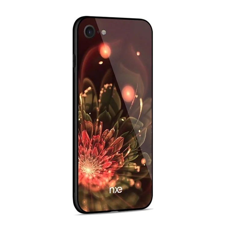 NXE TPU Pattern Printing Glass Hybrid Slim Case for iPhone 8 / 7 - Orange