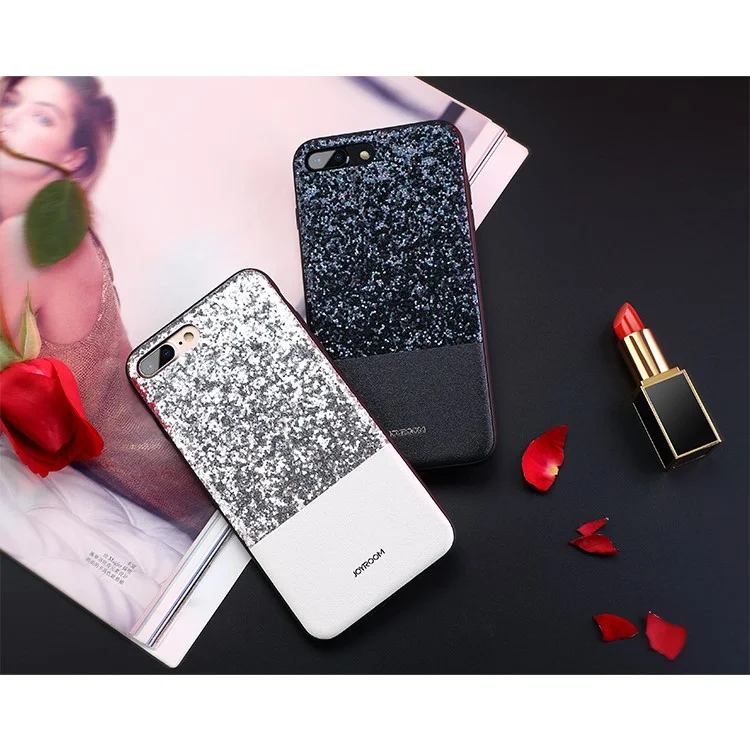JOYROOM Bravery Series Ultra-thin Bling Glitter PC Cover for iPhone 8 Plus / 7 Plus - Black