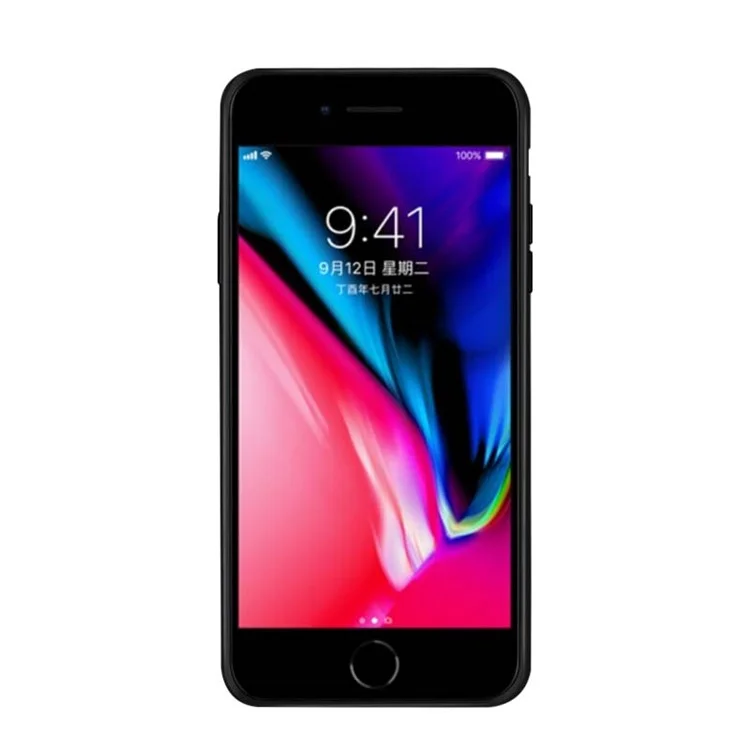 NXE Stitching PU Leather Coated TPU Case for iPhone 8 Plus / 7 Plus - Black