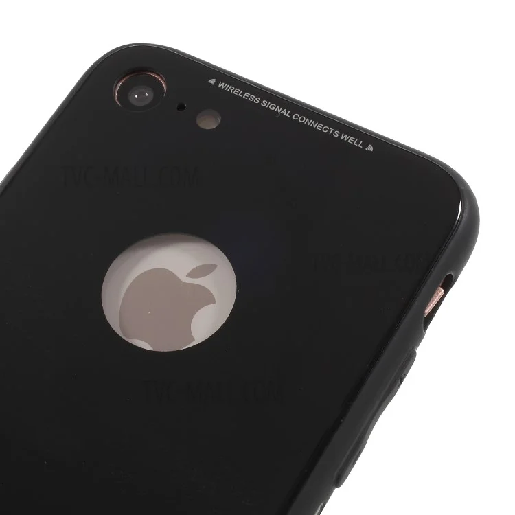 TPU Edges + Acrylic Mirror-like Back Hybrid Case for iPhone 8 4.7 inch - Black