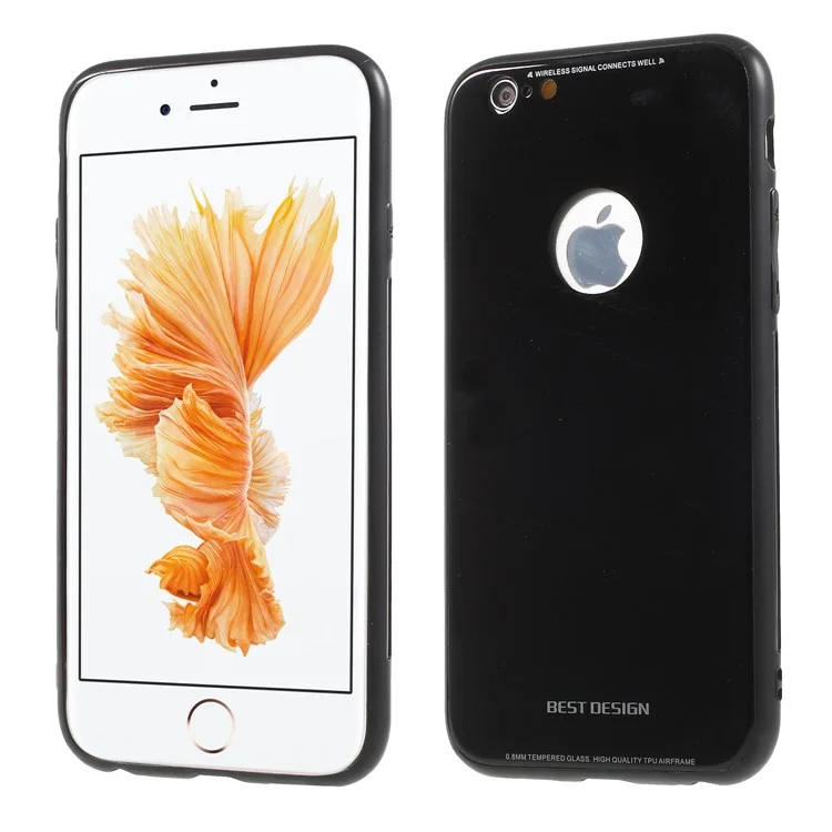 Acrylic Back + TPU Edges Hybrid Mobile Case for iPhone 6s/6 - Black