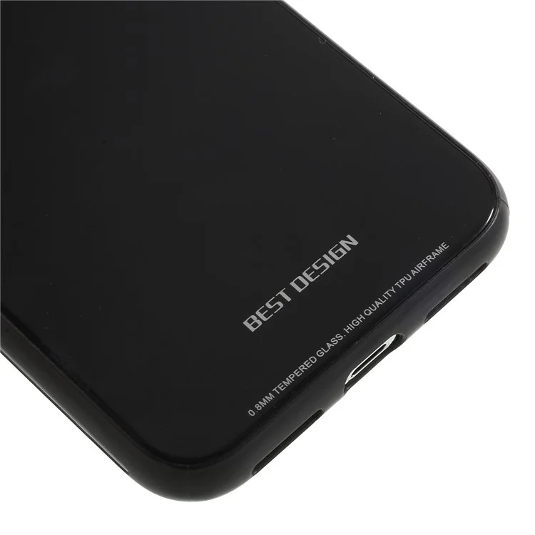 TPU Edges + Acrylic Mirror-like Back Hybrid Case for iPhone X - Black