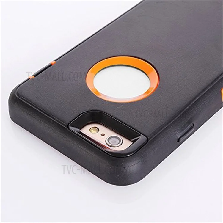 Shockproof Drop-proof Dust-proof Plastic + TPU Combo Cover for iPhone 6s/6 - Orange + Black