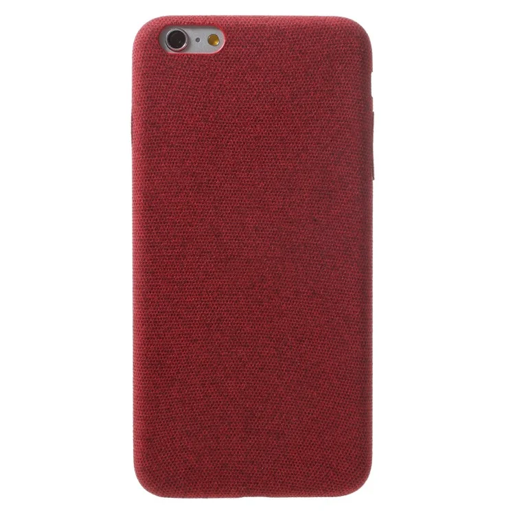 Linen Cloth Texture PU Leather Coated PC Cell Phone Cover for iPhone 6s Plus / 6 Plus - Red