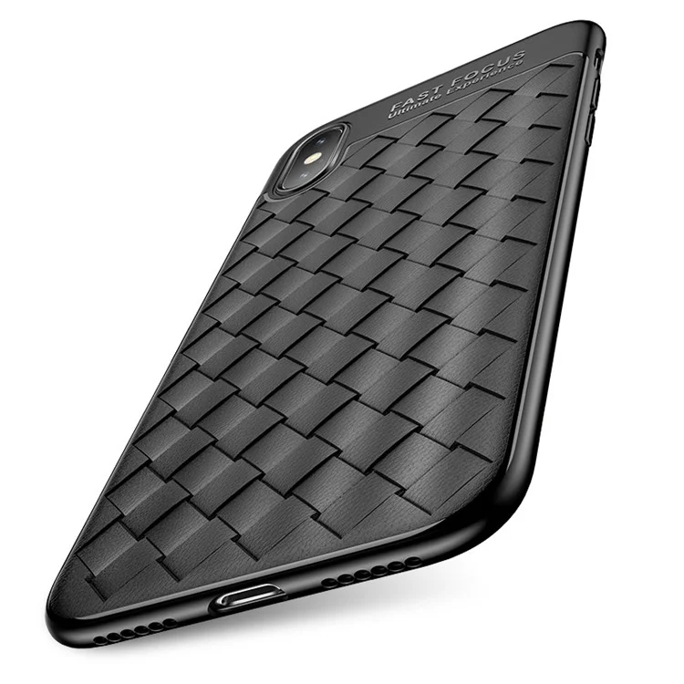 USAMS Woven Texture Heat Dissipation TPU Phone Case for iPhone X - Black