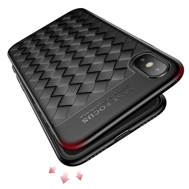 USAMS Woven Texture Heat Dissipation TPU Phone Case for iPhone X - Black