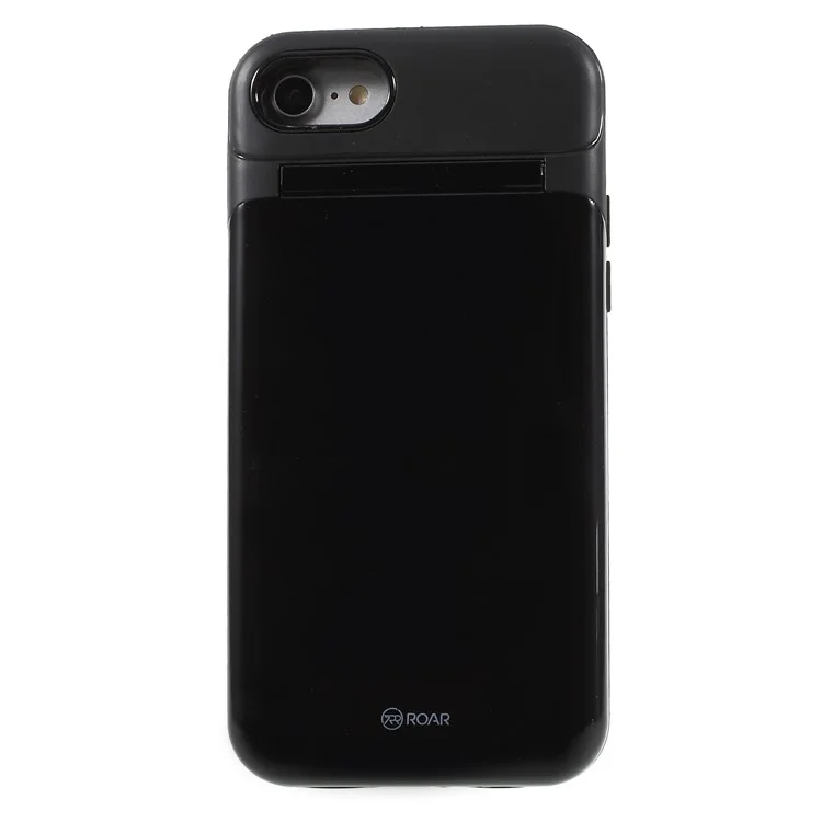 ROAR KOREA PC + TPU Hybrid Mirror Case with Kickstand for iPhone 8/7 - Black