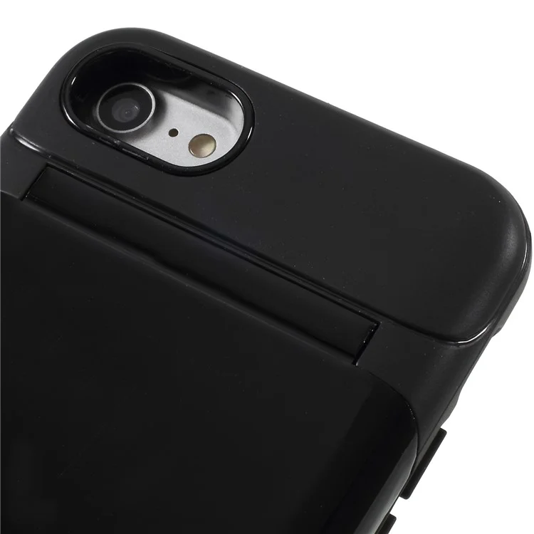 ROAR KOREA PC + TPU Hybrid Mirror Case with Kickstand for iPhone 8/7 - Black