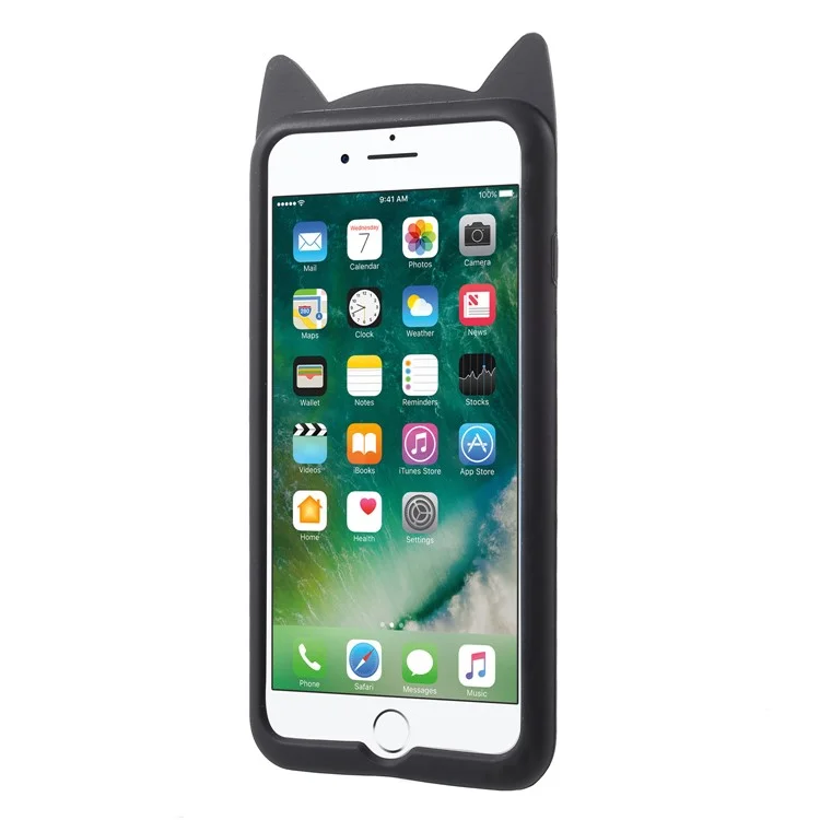 3D Smile Cat Silicone Phone Shell for iPhone 6s / 6 - Black