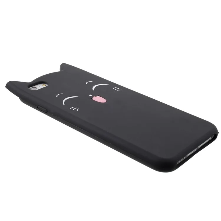 3D Smile Cat Silicone Phone Shell for iPhone 6s / 6 - Black