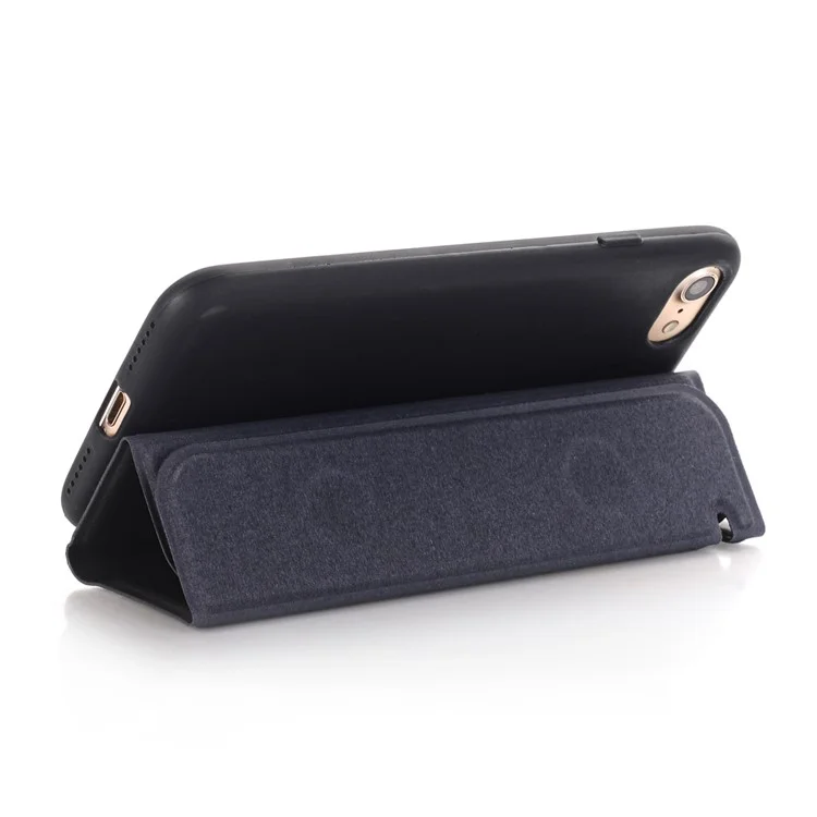 Retro Style Leather Magnetic Stand Phone Casing for iPhone 6s / 6 - Black