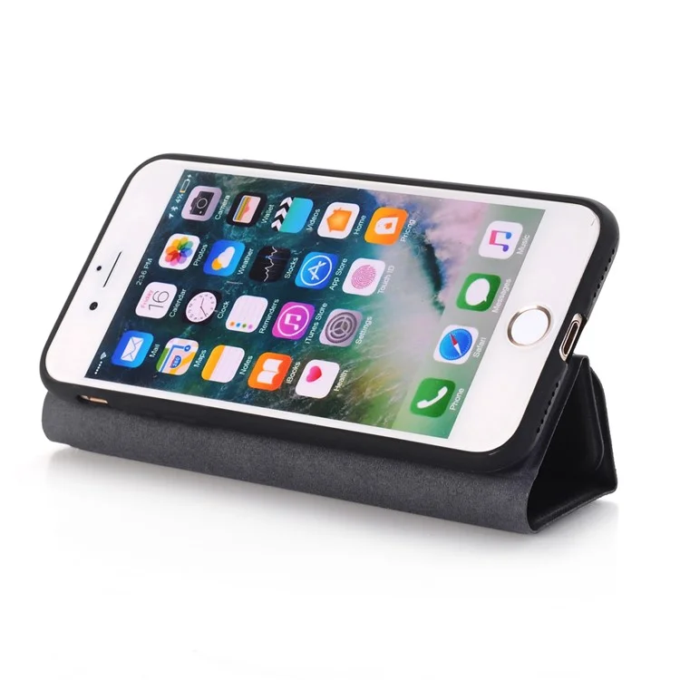 Retro Style Leather Magnetic Stand Phone Casing for iPhone 6s / 6 - Black