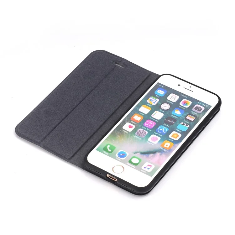 Retro Style Leather Magnetic Stand Phone Casing for iPhone 6s / 6 - Black