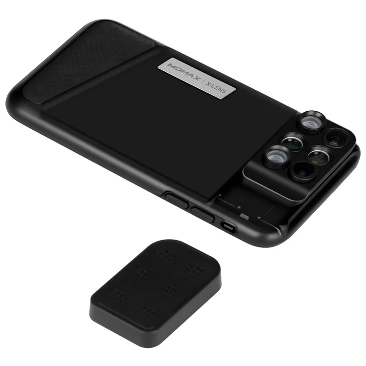 MOMAX X-Lens Case 6 in 1 Dual Optics Lens Kit (180° Fisheye, 2X Telephoto, 120° Wide-angle, 10X/20X Macro) for iPhone X