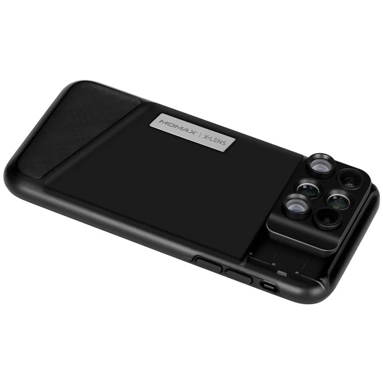MOMAX X-Lens Case 6 in 1 Dual Optics Lens Kit (180° Fisheye, 2X Telephoto, 120° Wide-angle, 10X/20X Macro) for iPhone X