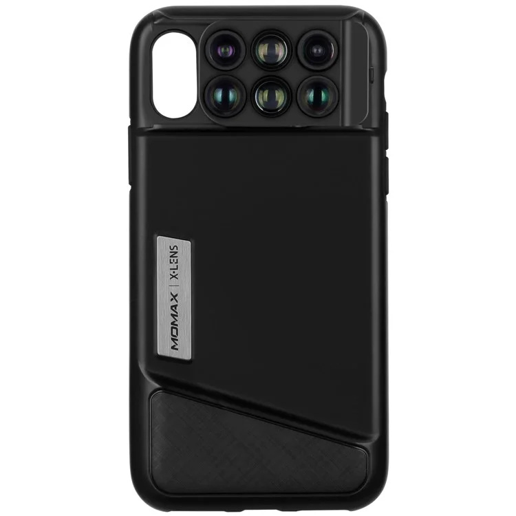 MOMAX X-Lens Case 6 in 1 Dual Optics Lens Kit (180° Fisheye, 2X Telephoto, 120° Wide-angle, 10X/20X Macro) for iPhone X