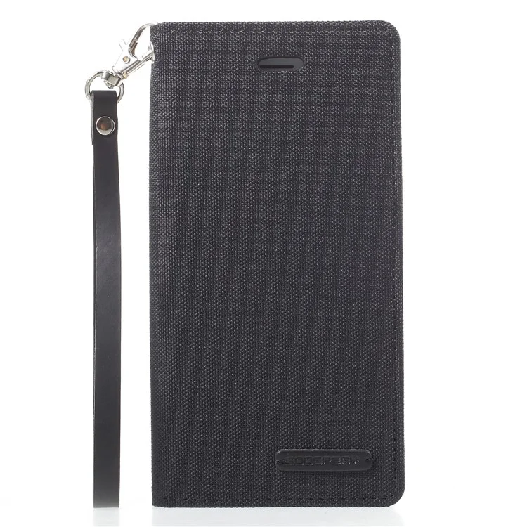 MERCURY GOOSPERY Canvas Flip Card Holder Leather Case for iPhone 6s / 6 4.7 - Black