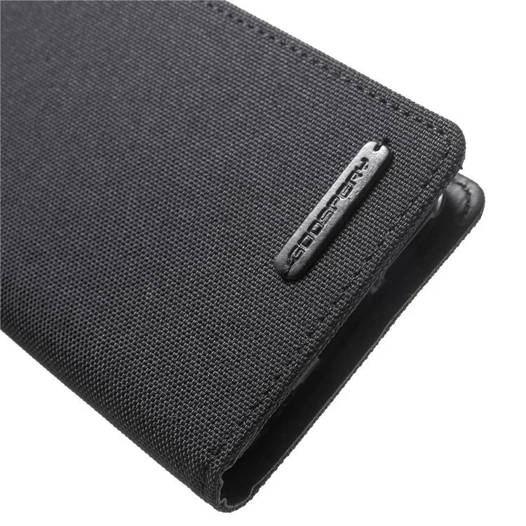 MERCURY GOOSPERY Canvas Flip Card Holder Leather Case for iPhone 6s / 6 4.7 - Black