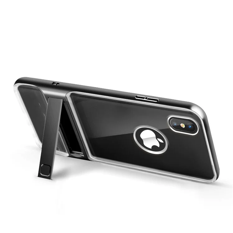 ELEGANCE TPU + PC Hybrid Back Case with Kickstand for iPhone X / 10 5.8 inch - Black