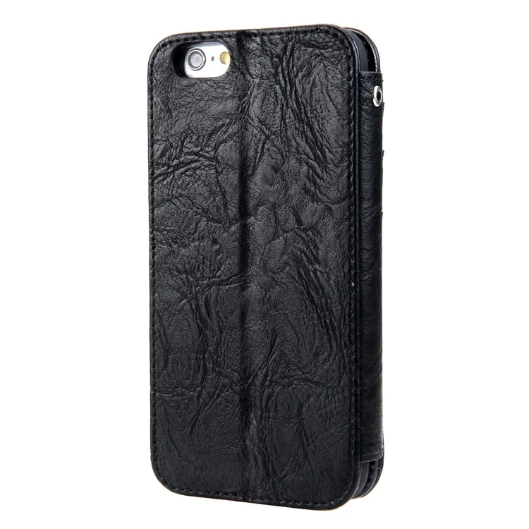 CMAI2 Retro Textured Leather Multi-slot Protective Case for iPhone 6s/6 4.7-inch - Black