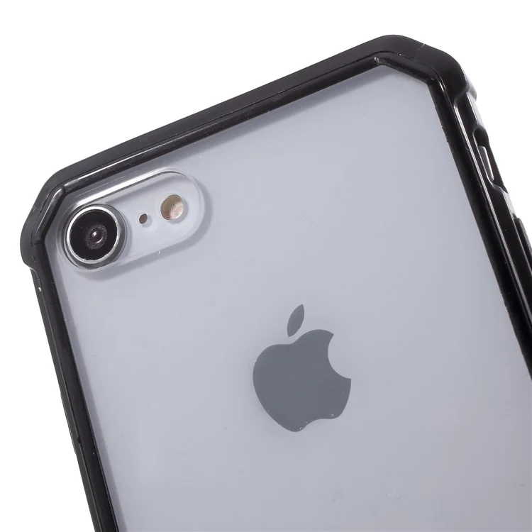 Drop-resistant PC + TPU Hybrid Phone Case for iPhone 8/7 - Black