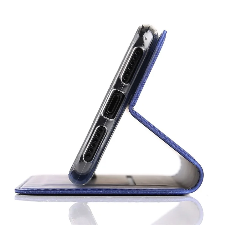 VILI ST Series Stand Leather Card Holder Phone Case for iPhone X / 10 - Dark Blue