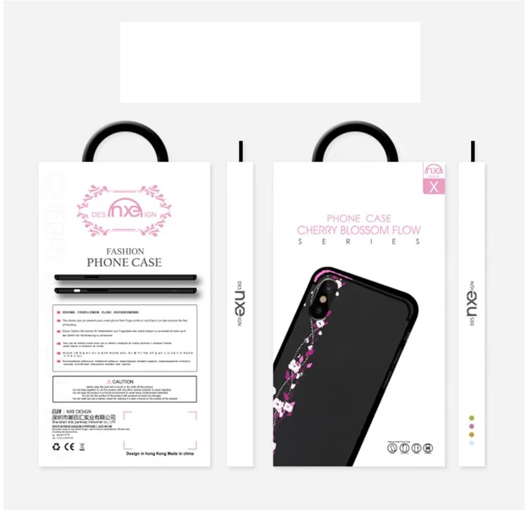 NXE Cherry Blossom Flow TPU PC Hybrid Rhinestone Case for iPhone 8 Plus / 7 Plus - Rose