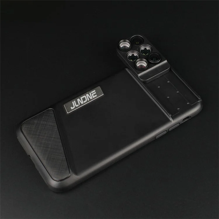PC + TPU Hybrid Case with 6 in 1 Dual Optics Lens Kit (180° Fisheye, 2PCS 2X Telephoto, 120° Wide-angle, 10X/20X Macro) for iPhone X