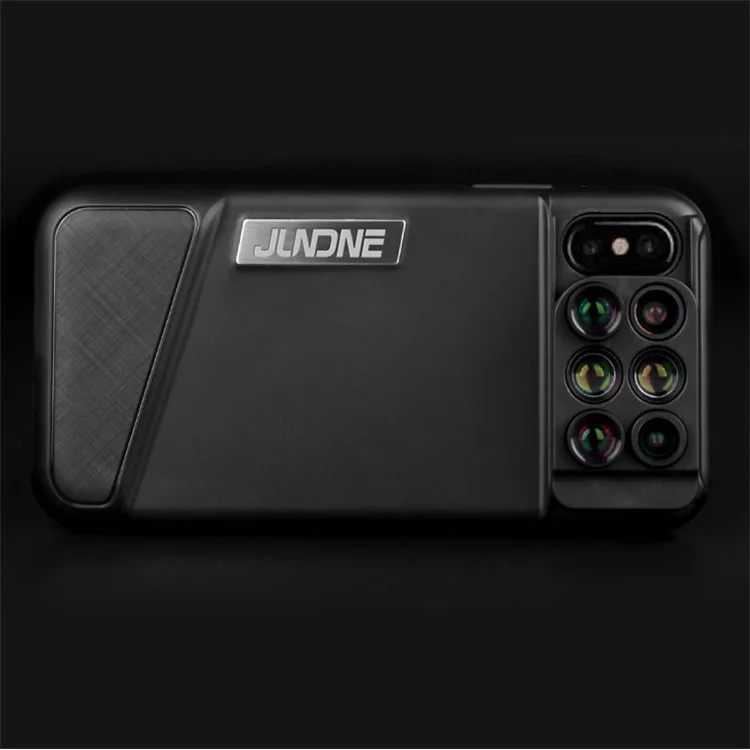 PC + TPU Hybrid Case with 6 in 1 Dual Optics Lens Kit (180° Fisheye, 2PCS 2X Telephoto, 120° Wide-angle, 10X/20X Macro) for iPhone X