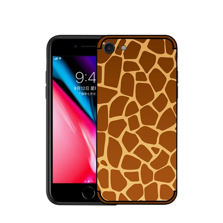 NXE Patrón de Grabación TPU TPU Back Telephip Para Iphone 7/8/SE (2022)/SE (2020) 4.7 Pulgadas - Patrón de Jirafa