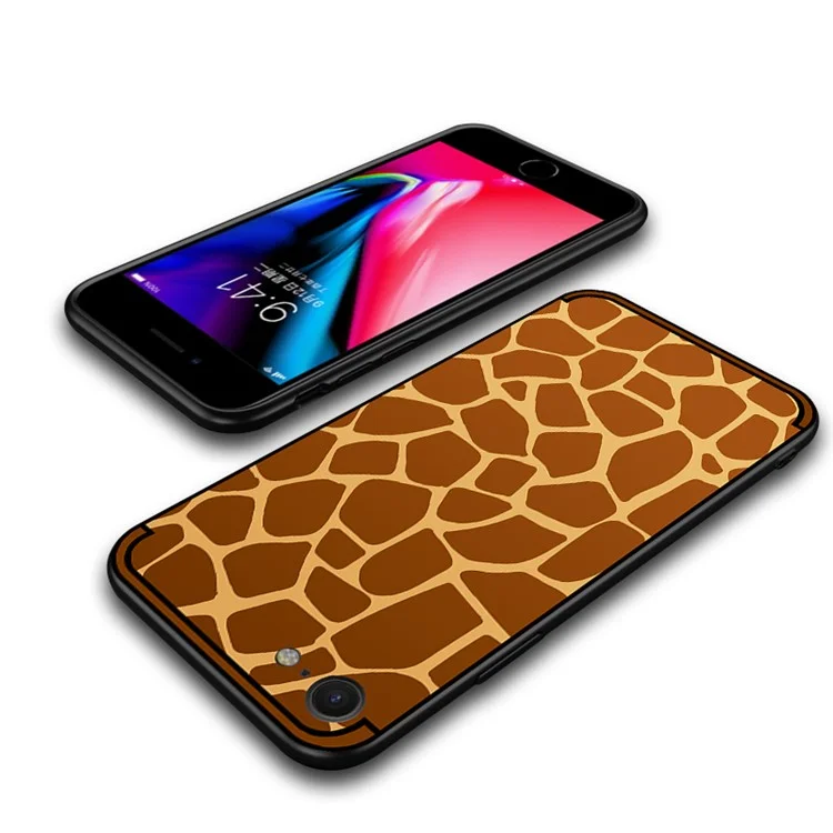 NXE Patrón de Grabación TPU TPU Back Telephip Para Iphone 7/8/SE (2022)/SE (2020) 4.7 Pulgadas - Patrón de Jirafa