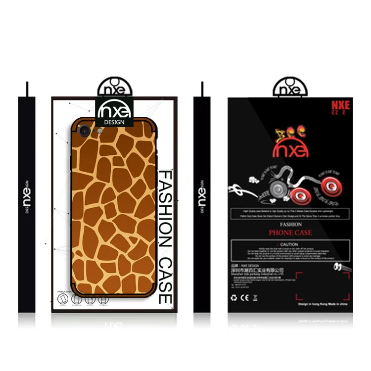 NXE Embossment Pattern TPU Back Phone Case for iPhone 8/7 4.7 inch - Giraffe Pattern