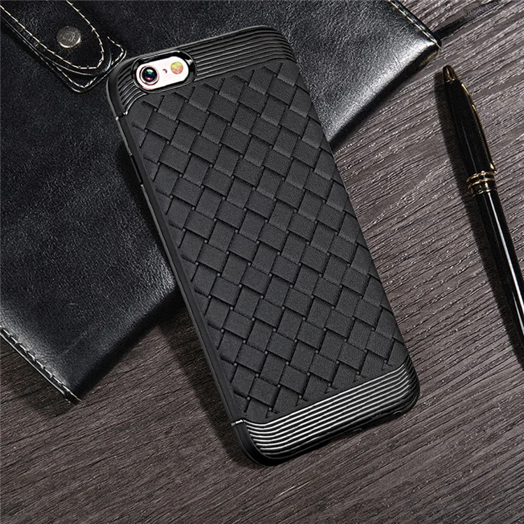 Weaving Pattern TPU Phone Casing for iPhone 6s Plus / 6 Plus 5.5-inch - Black