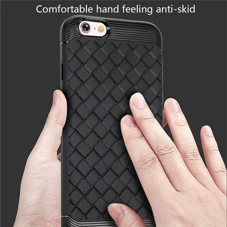 Weaving Pattern TPU Phone Casing for iPhone 6s Plus / 6 Plus 5.5-inch - Black