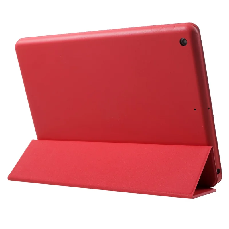 Drievoudig opvouwbare standaard smart lederen tabletcover voor iPad 9,7 (2018) / 9,7 inch (2017) - Rood