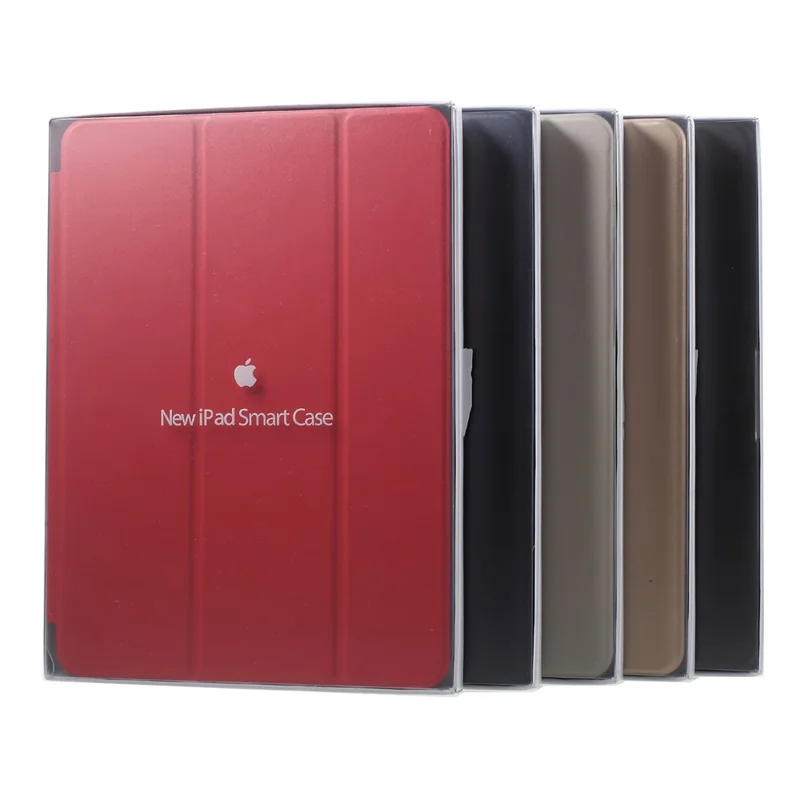 Drievoudig opvouwbare standaard smart lederen tabletcover voor iPad 9,7 (2018) / 9,7 inch (2017) - Rood