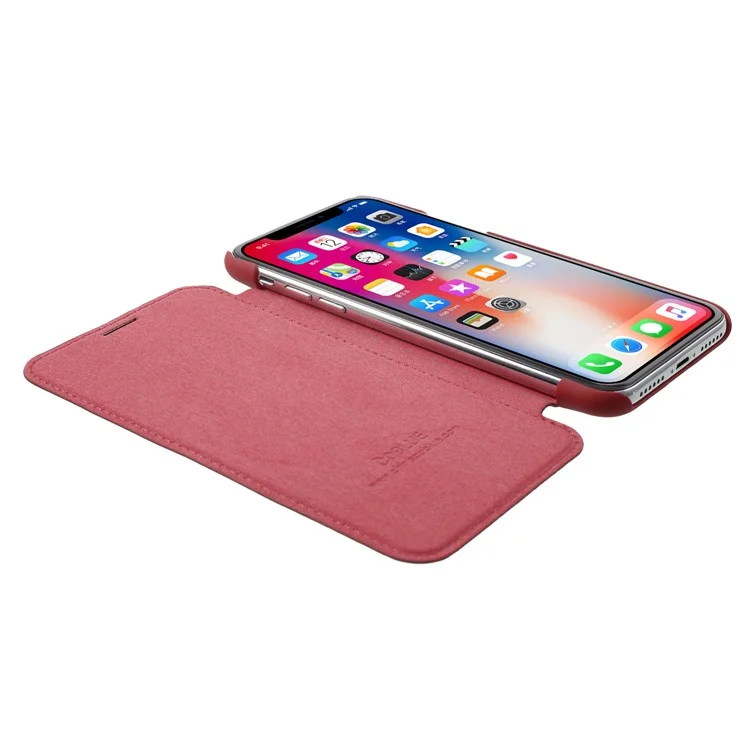 COBLUE Extreme Series Durable PU Leather Phone Case for iPhone X - Red