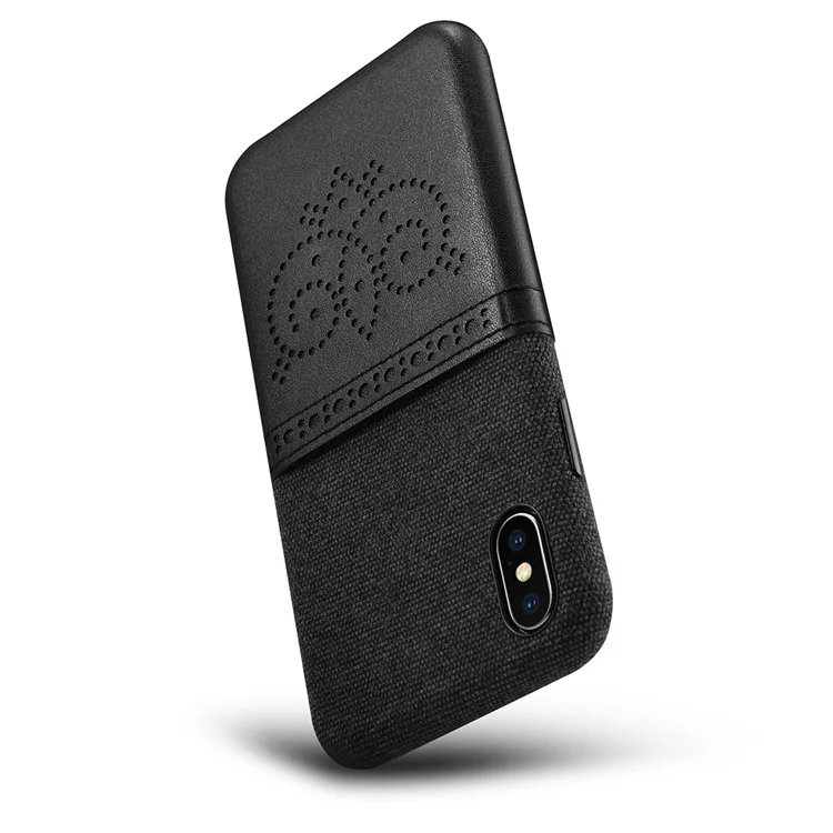 XOOMZ Cloth + PU Leather Card Slot Shell for iPhone X - Black