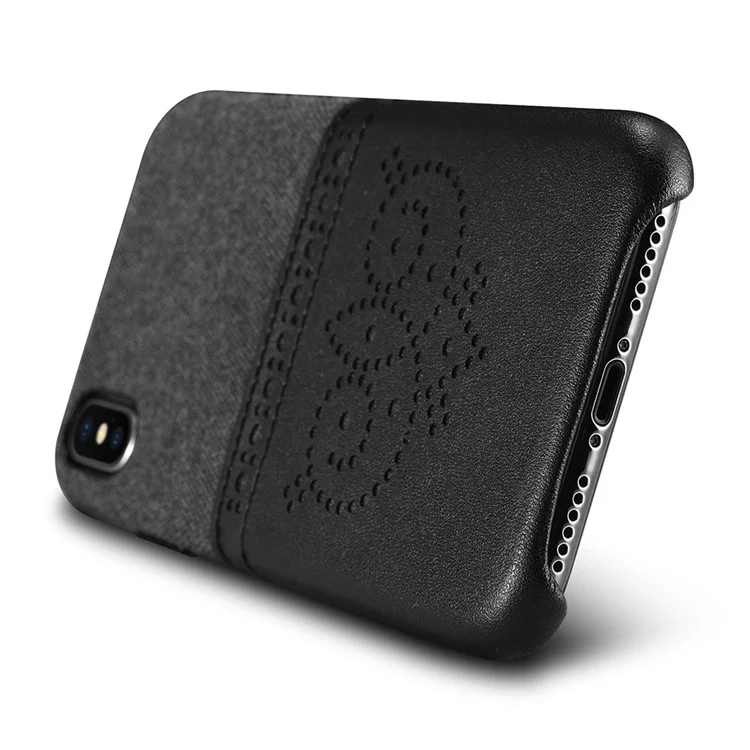 XOOMZ Cloth + PU Leather Card Slot Shell for iPhone X - Black