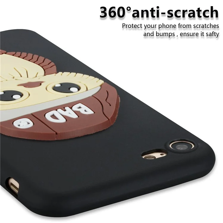Cute 3D Male Owl Patterned TPU Phone Case for iPhone 8/7 - Black