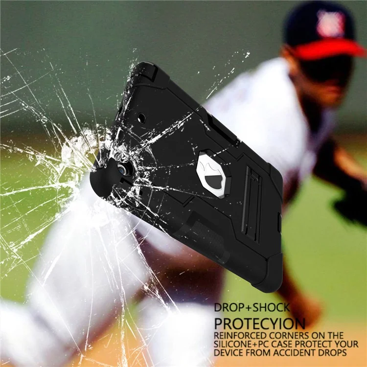 Cool PC + TPU Hybrid Case with Kickstand for iPad Mini 3/2/1 - Black
