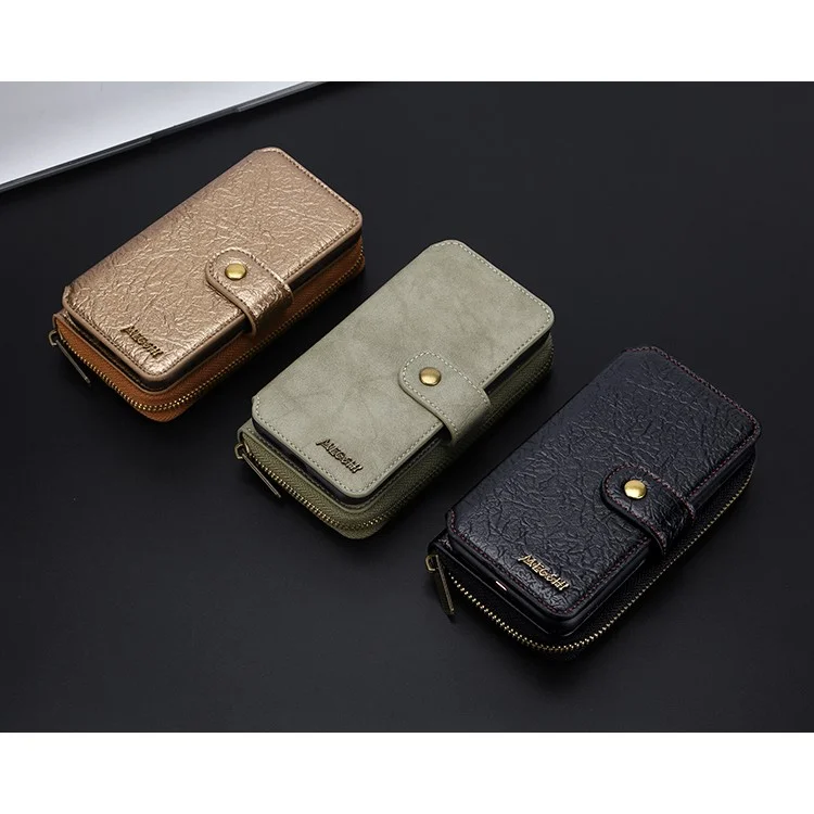 MEGSHI 2-in-1 Detachable PU Leather Wallet Case for iPhone X - Black