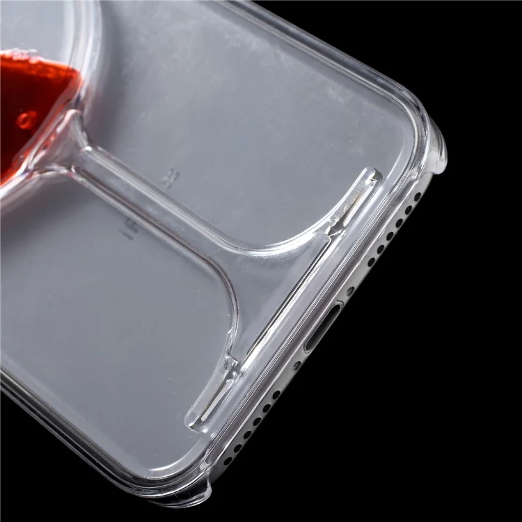 3D Red Wine Glass Dynamic Liquid Clear Plastic Case for iPhone 8/7