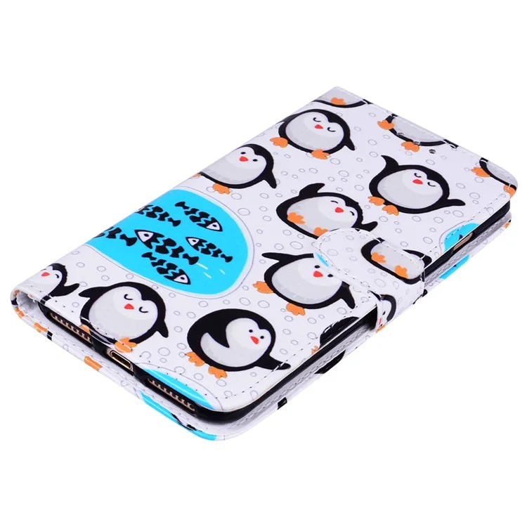 Embossed Pattern PU Leather Wallet Stand Case for iPhone 8 Plus / 7 Plus 5.5 inch - Penguins