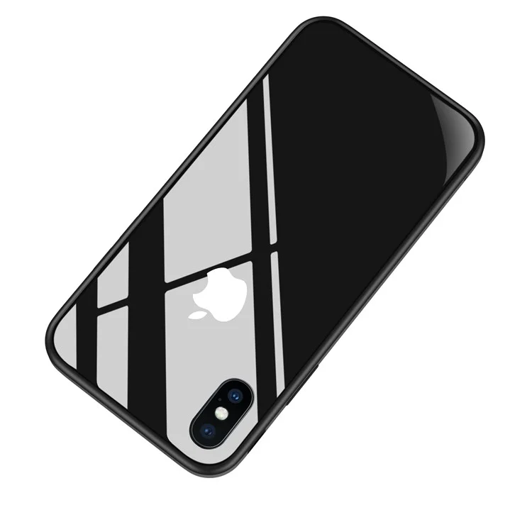SULADA Tempered Glass + Metal Frame + TPU Hybrid Case for iPhone X - Black